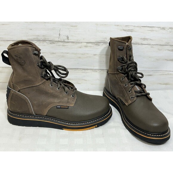 $195 Georgia Boot 10 W Mens AMP LT Wedge Waterproof Work Boot GB00520 Soft Toe